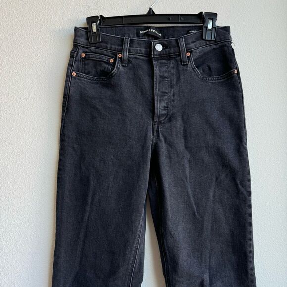 Aritzia Denim Forum The Arlo Hi-Rise Straight Jean Black Eyeliner Size 28 LONG - Picture 3 of 11